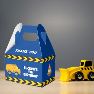 Blue Construction Dump Truck Boys Geburtstagsparty Geschenkschachtel