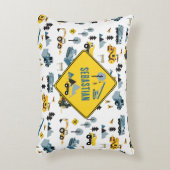 Blue Construction Trucks & Site Theme Muster Dekokissen (Vorderseite(Vertikal))