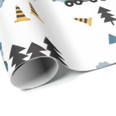 Blue Construction Trucks & Site Theme Muster Geschenkpapier (Rolleneckpunkt)