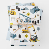 Blue Construction Trucks & Site Theme Muster Geschenkpapier Set (Beispiel)