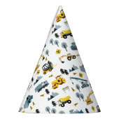 Blue Construction Trucks & Site Theme Muster Partyhütchen (Links)