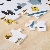 Blue Construction Trucks & Site Theme Muster Puzzle (Seite)