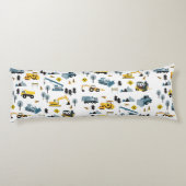 Blue Construction Trucks & Site Theme Muster Seitenschläferkissen (Rückseite)