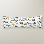 Blue Construction Trucks & Site Theme Muster Seitenschläferkissen (Vorderseite)