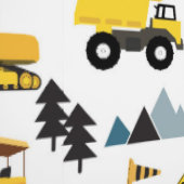 Blue Construction Trucks & Site Theme Muster Tapete (Naht)