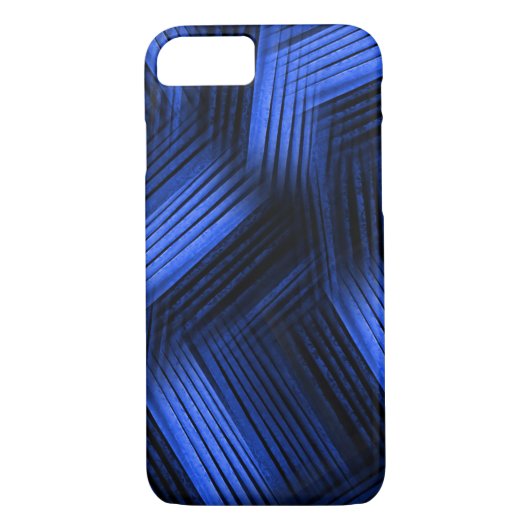 Blue Contemporary Abstrakt Case-Mate iPhone Hülle (Rückseite)