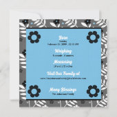 Blue Contemporary Birence Announcement Baby Foto Ankündigung (Rückseite)