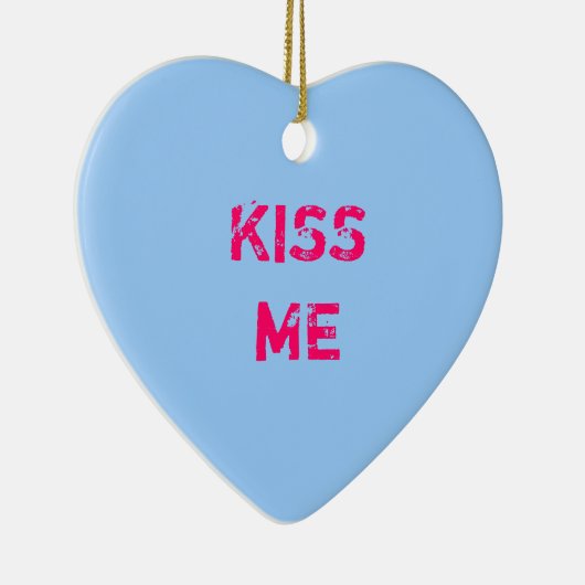 Blue Conversation Heart Foto Ornament (Rechts)
