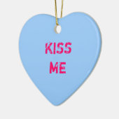 Blue Conversation Heart Foto Ornament (Links)