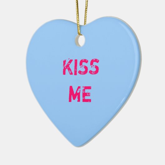 Blue Conversation Heart Foto Ornament (Links)