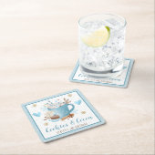 Blue Cookies and Cocoa 2nd Birthday Rechteckiger Pappuntersetzer (Vor Ort)