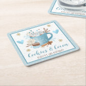 Blue Cookies and Cocoa 2nd Birthday Rechteckiger Pappuntersetzer (angewinkelt)