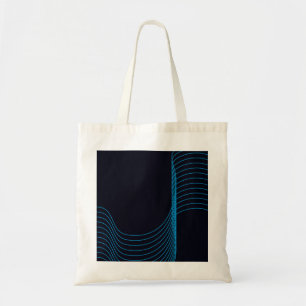 Blue, cool, modern, trendy, simple curvy lines tragetasche