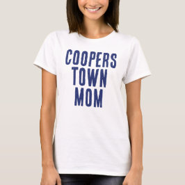 Blue Cooperstown Mama Baseball T-Shirt