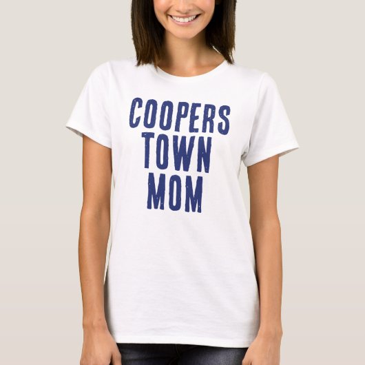 Blue Cooperstown Mama Baseball T-Shirt (Vorderseite)