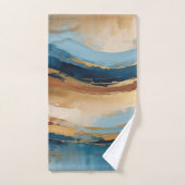 Blue copper and gold waves badhandtuch set (Handtuch)