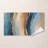 Blue copper and gold waves badhandtuch set (Handtuch)