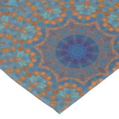 Blue Copper Graphic Circle Indian Style Muster Tischdecke (Schrägansicht)