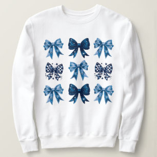 Blue Coquette Ästhetik Sweatshirt