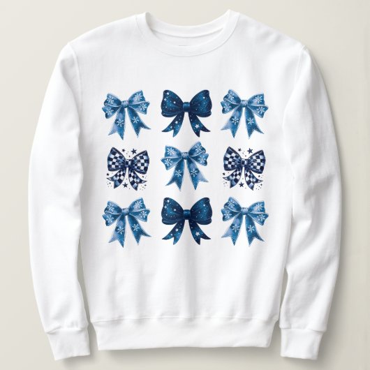 Blue Coquette Ästhetik Sweatshirt (Design vorne)