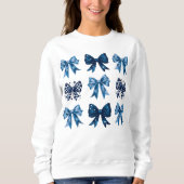 Blue Coquette Ästhetik Sweatshirt (Vorderseite)