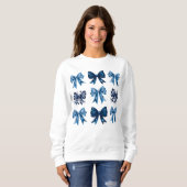 Blue Coquette Ästhetik Sweatshirt (Vorne ganz)