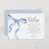 Blue Coquette Books for Baby Einladung Insert (Vorne/Hinten)