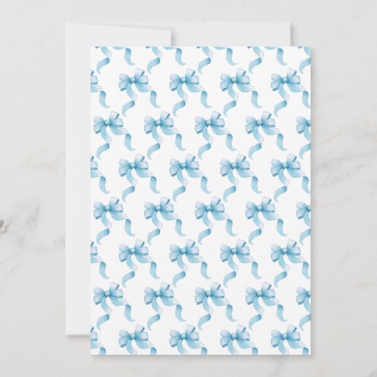 Blue Coquette Bow 16 . Geburtstag Einladung (Rückseite)