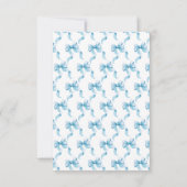 Blue Coquette Bow Baby Dusche Dankeskarte (Rückseite)