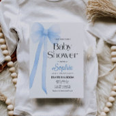 Blue Coquette Bow Baby Dusche Einladung