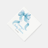 Blue Coquette Bow Baby Dusche Serviette (Ecke)
