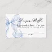 Blue Coquette Bow Baby Shower, Diaper Raffle Card Begleitkarte (Vorderseite)