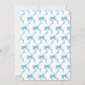 Blue Coquette Bow Brautparty Einladung (Rückseite)