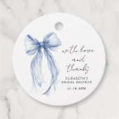 Blue Coquette Bow Brautparty Vielen Dank Geschenkanhänger (Vorderseite)