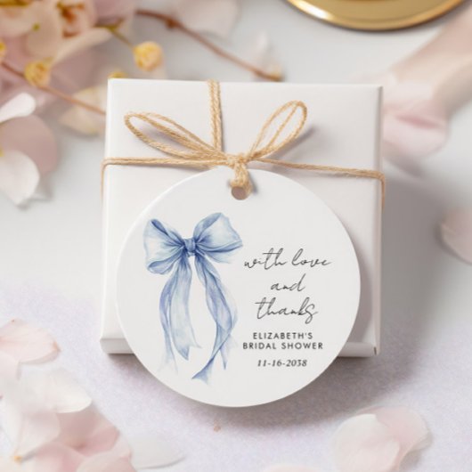 Blue Coquette Bow Brautparty Vielen Dank Geschenkanhänger