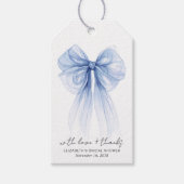Blue Coquette Bow Brautparty Vielen Dank Geschenkanhänger (Vorderseite)