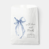 Blue Coquette Bow Brautparty Vielen Dank Geschenktütchen (Vorderseite)