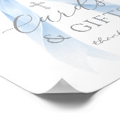 Blue Coquette Bow Cards and gifts Baptism Poster (Ecke)