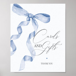 Blue Coquette Bow Cards und Geschenke Party Dekora Poster