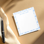 Blue Coquette Bow Custom Name Notizblock