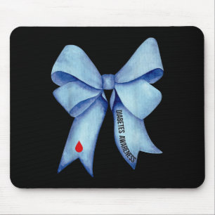 Blue Coquette Bow Diabetes Bewusstsein Typ 1 Diabe Mousepad