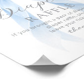 Blue Coquette Bow Diaper raffle Baby shower Poster (Ecke)
