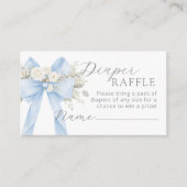 Blue Coquette Bow Diaper raffle ticket Begleitkarte (Vorderseite)
