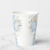 Blue Coquette Bow Floral Baby Boy Shower Pappbecher (Rechts)