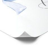 Blue Coquette Bow Girl Baby Dusche Begrüßungszeich Poster (Ecke)