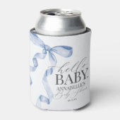 Blue Coquette Bow Girl Baby Dusche Dessert Favorit Dosenkühler (Kanne Vorderseite)