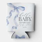 Blue Coquette Bow Girl Baby Dusche Dessert Favorit Dosenkühler (Vorderseite)