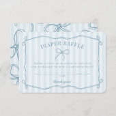 Blue Coquette Bow Pastel Babydusche Windelwindeln Begleitkarte (Vorne/Hinten)