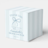 Blue Coquette Bow Pastel Brautparty Dessert Geschenkschachtel (Rückseite)