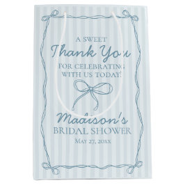 Blue Coquette Bow Pastel Brautparty Gefallen Mittlere Geschenktüte